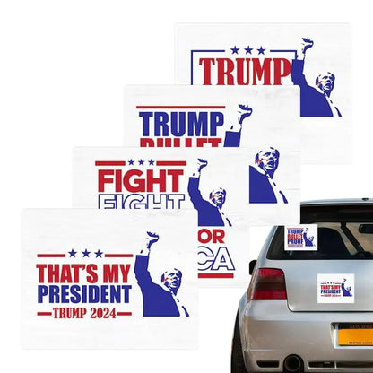 Donald Trump Car Sticker 2024 Shooting Fight Stickers 5X4Inch Vehicles Window Decals 2024 USA Presidential Election Stickers