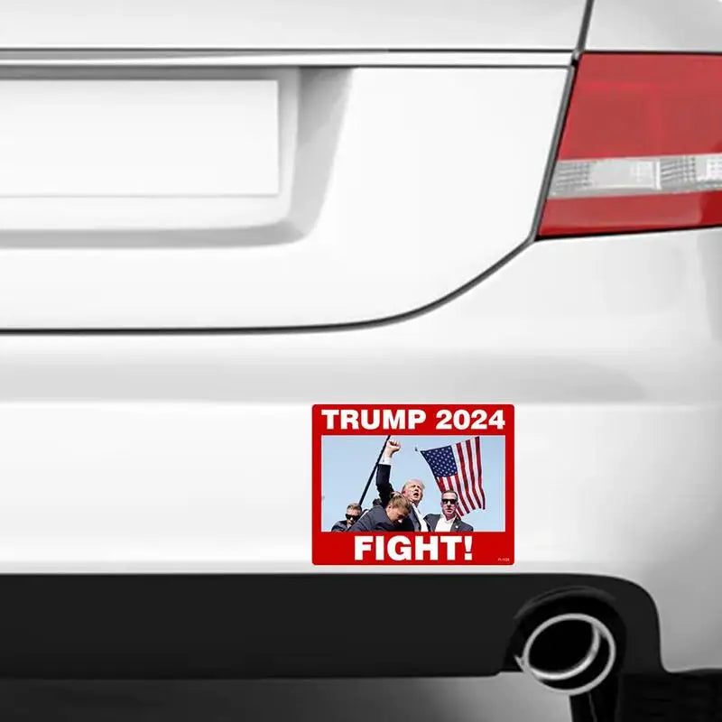 Donald Trump Car Sticker 2024 Shooting Fight Stickers 5X4Inch Vehicles Window Decals 2024 USA Presidential Election Stickers