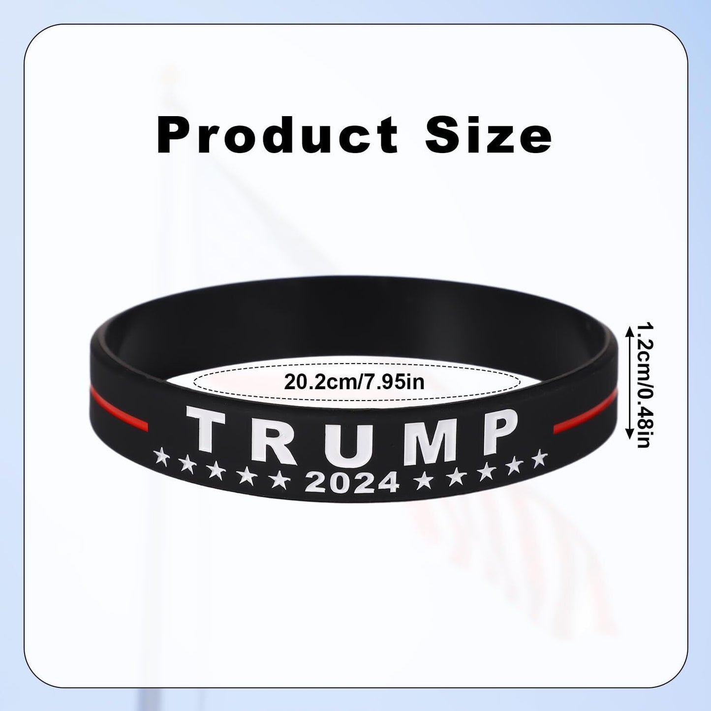 8Pcs 2024 Trump Bracelet, Donald Trump save America Again Rubber Bracelets In...