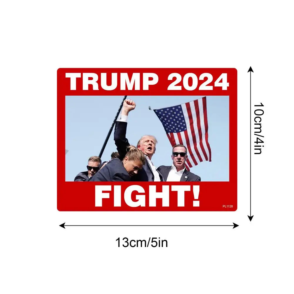 Donald Trump Car Sticker 2024 Shooting Fight Stickers 5X4Inch Vehicles Window Decals 2024 USA Presidential Election Stickers