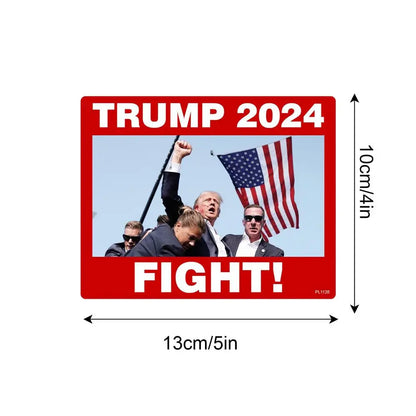 Donald Trump Car Sticker 2024 Shooting Fight Stickers 5X4Inch Vehicles Window Decals 2024 USA Presidential Election Stickers