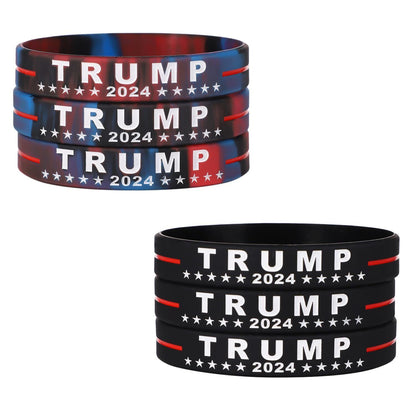 8Pcs 2024 Trump Bracelet, Donald Trump save America Again Rubber Bracelets In...