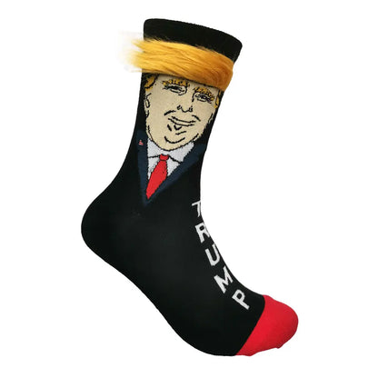 Funny Trump Unisex Socks Novelty Trump 2024 Stylish Hair Socks Perfect Trump Merchandise Gift