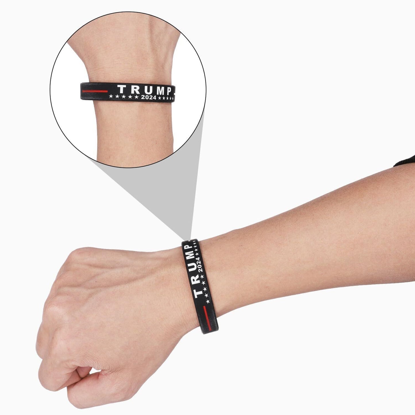 8Pcs 2024 Trump Bracelet, Donald Trump save America Again Rubber Bracelets In...